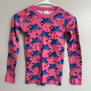 Hanna Andersson Pink and Blue Unicorn Long Sleeve Tee Size 10